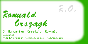 romuald orszagh business card